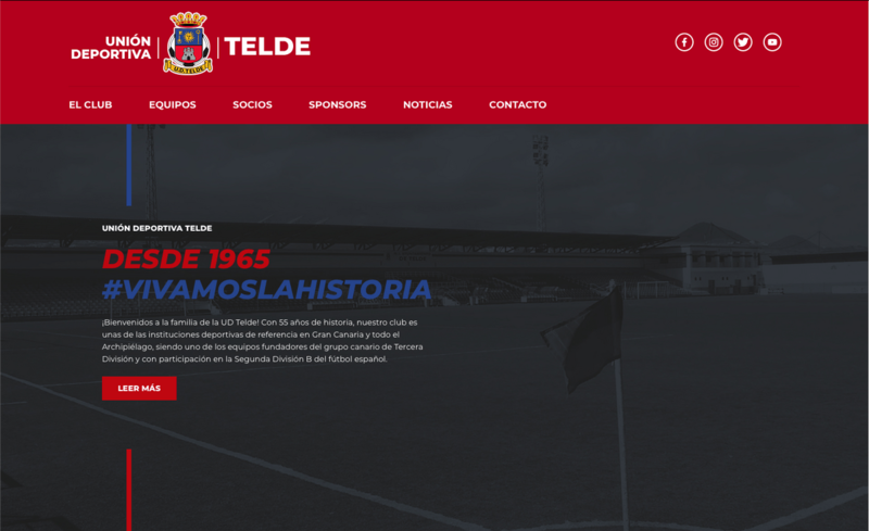 Portada de la nueva web de la UD Telde (Foto TA)